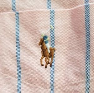 Ralph Lauren Men's Blake fit XL L/S Blue Pink